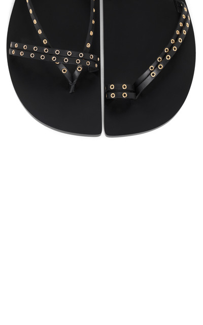 Alaïa Eyelet-Detailed Leather Sandals black outlook