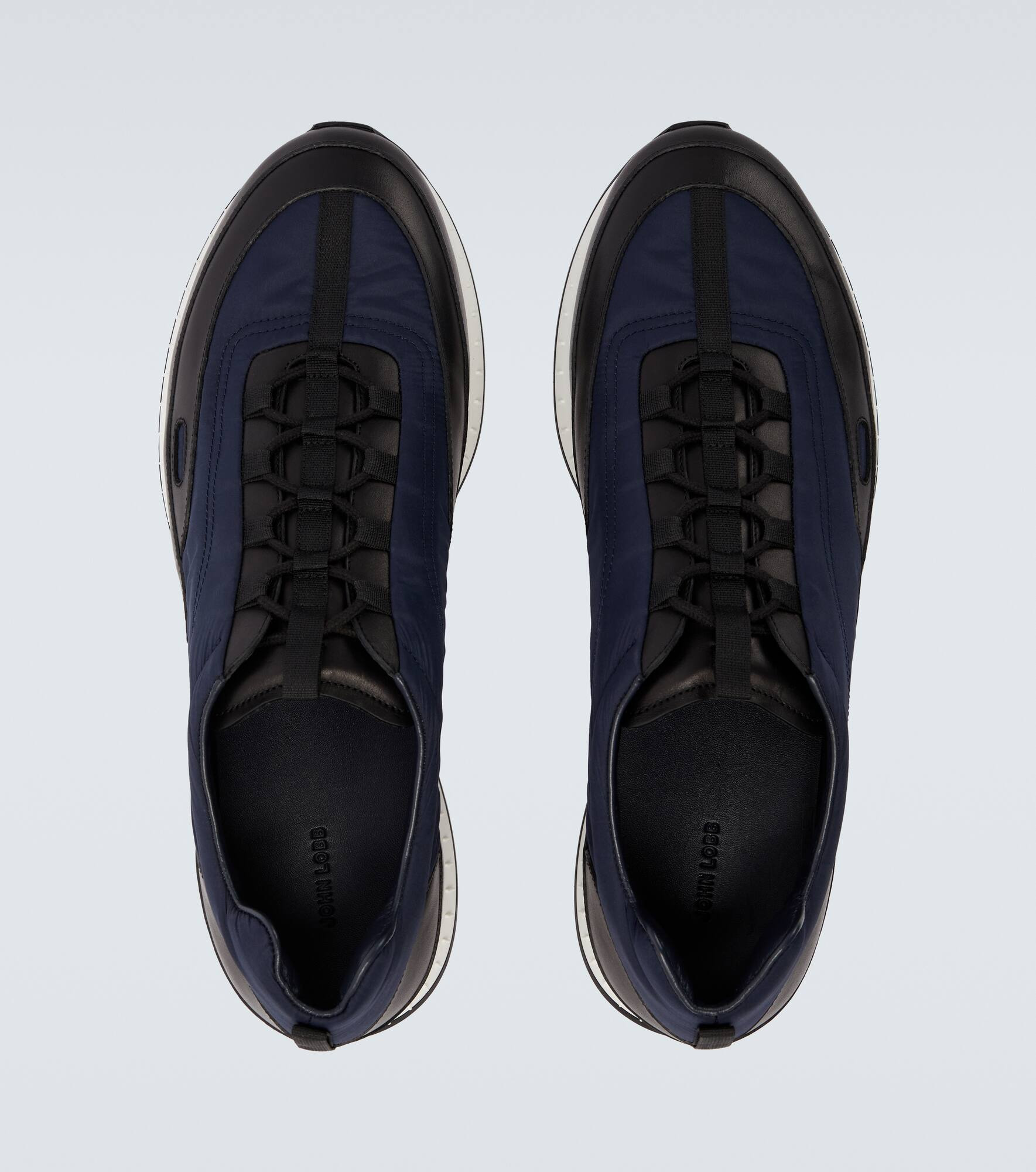 Leather-trimmed slip-on sneakers - 4