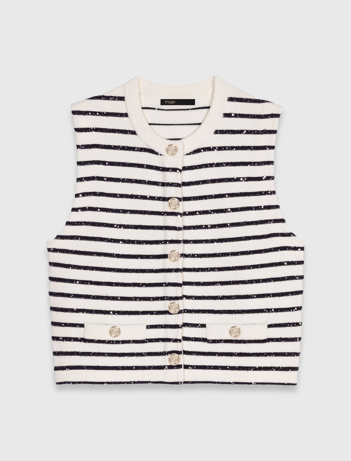 Striped wool blend top - 1