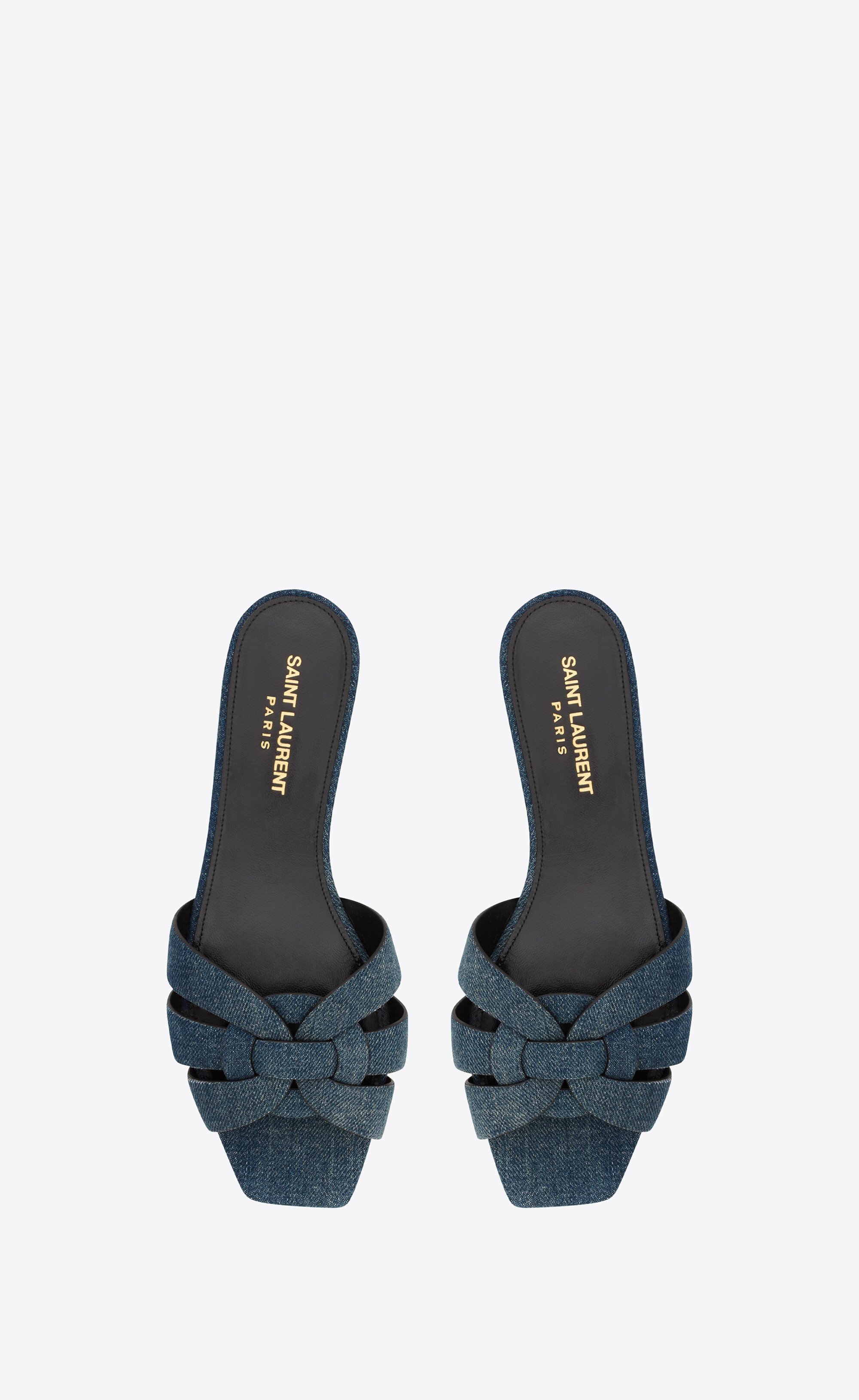 tribute flat mules in denim - 2