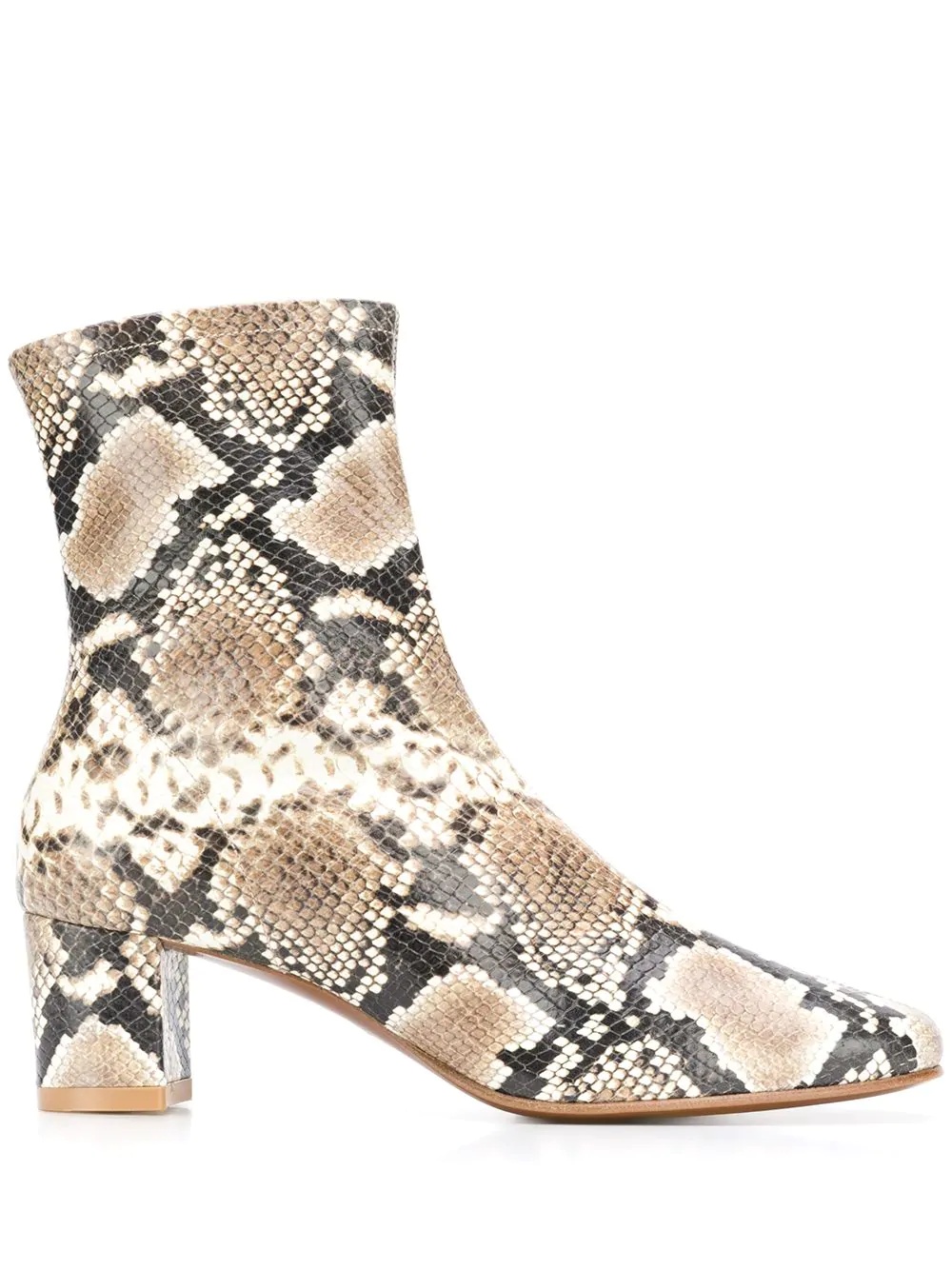 snakeskin-effect zip-up ankle boots - 1