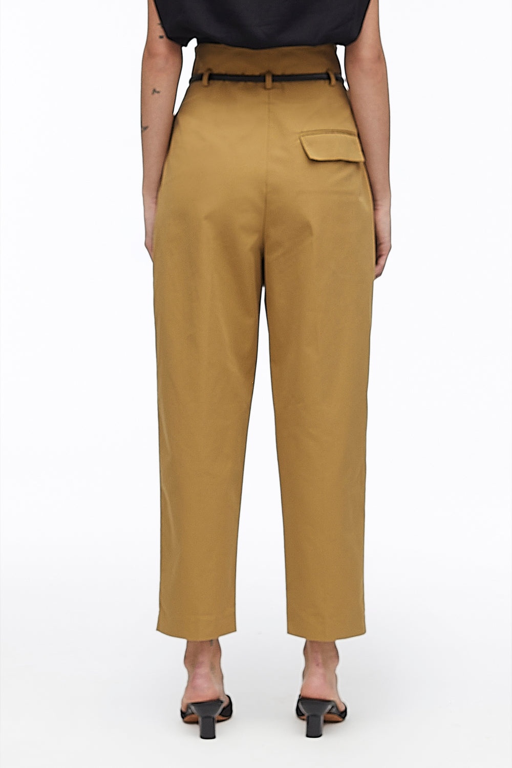 Origami Paperbag-Waist Cropped Trousers - 4