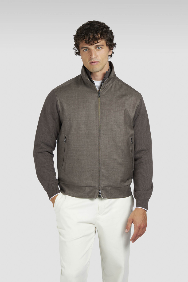 MERINO WOOL HYBRID ZIP-UP CARDIGAN 8