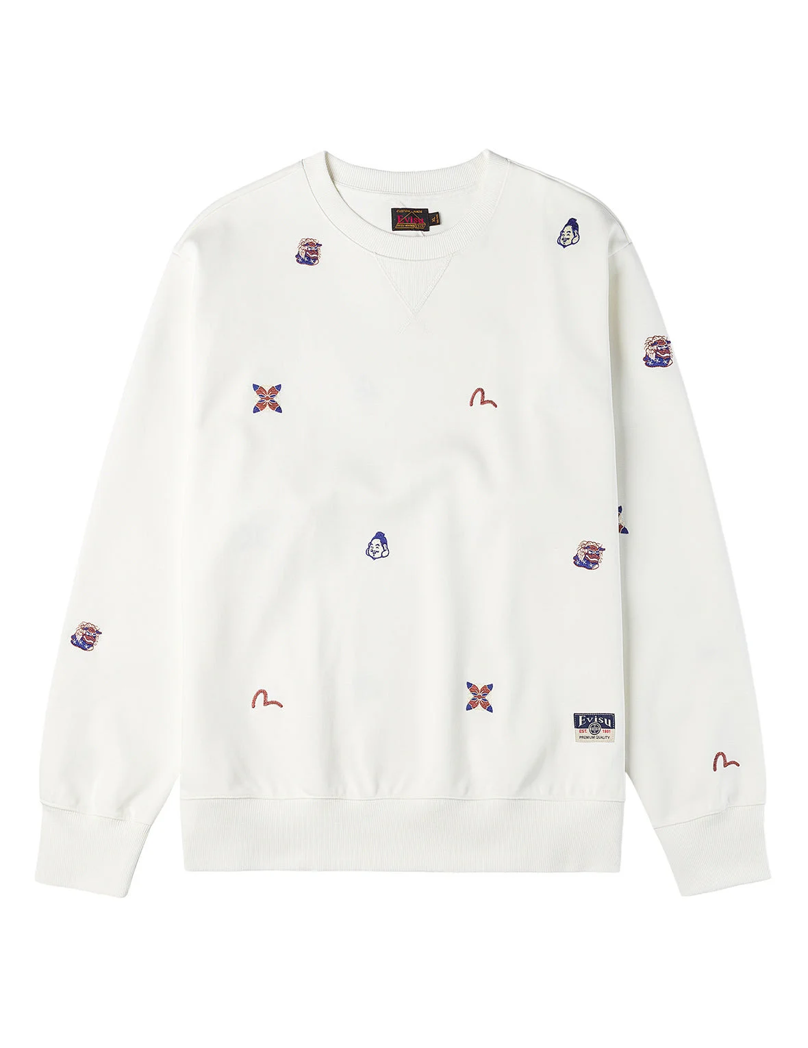 Allover Multi Logos Embroidery Relax Fit Sweatshirt - 1