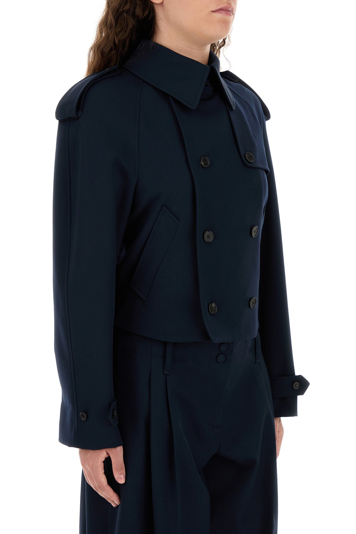Midnight blue wool trench coat - 3
