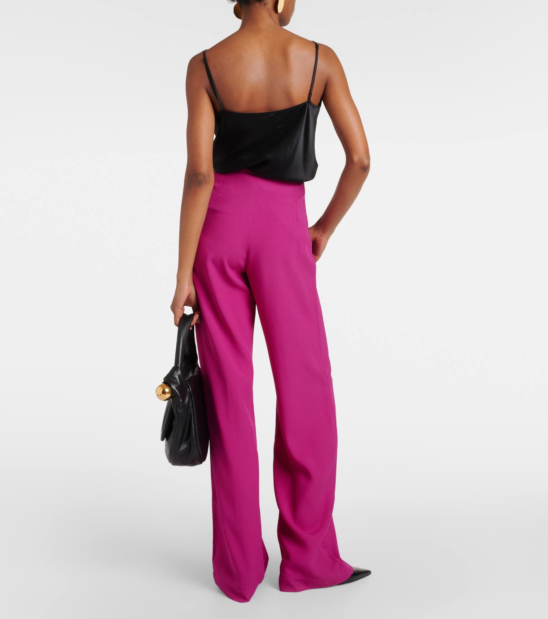 Marlene high-rise crêpe cady palazzo pants - 3