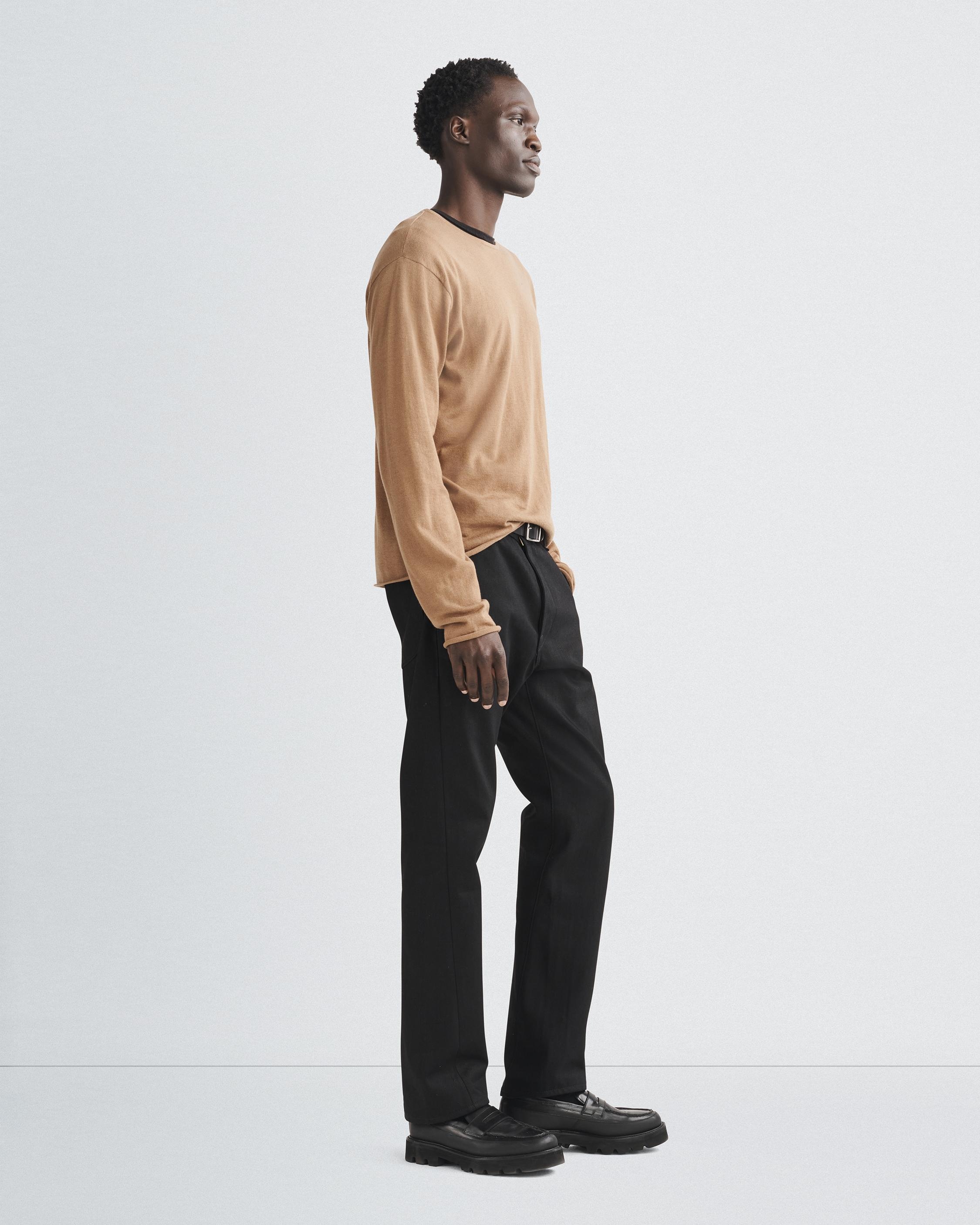 Reid Knit Merino Long Sleeve Tee
Mercerized Wool Blend T-Shirt - 4