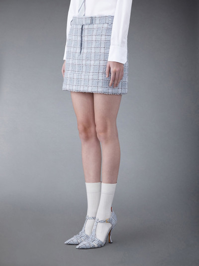 Thom Browne Prince of Wales Check Tweed Frayed Sack Mini Skirt outlook