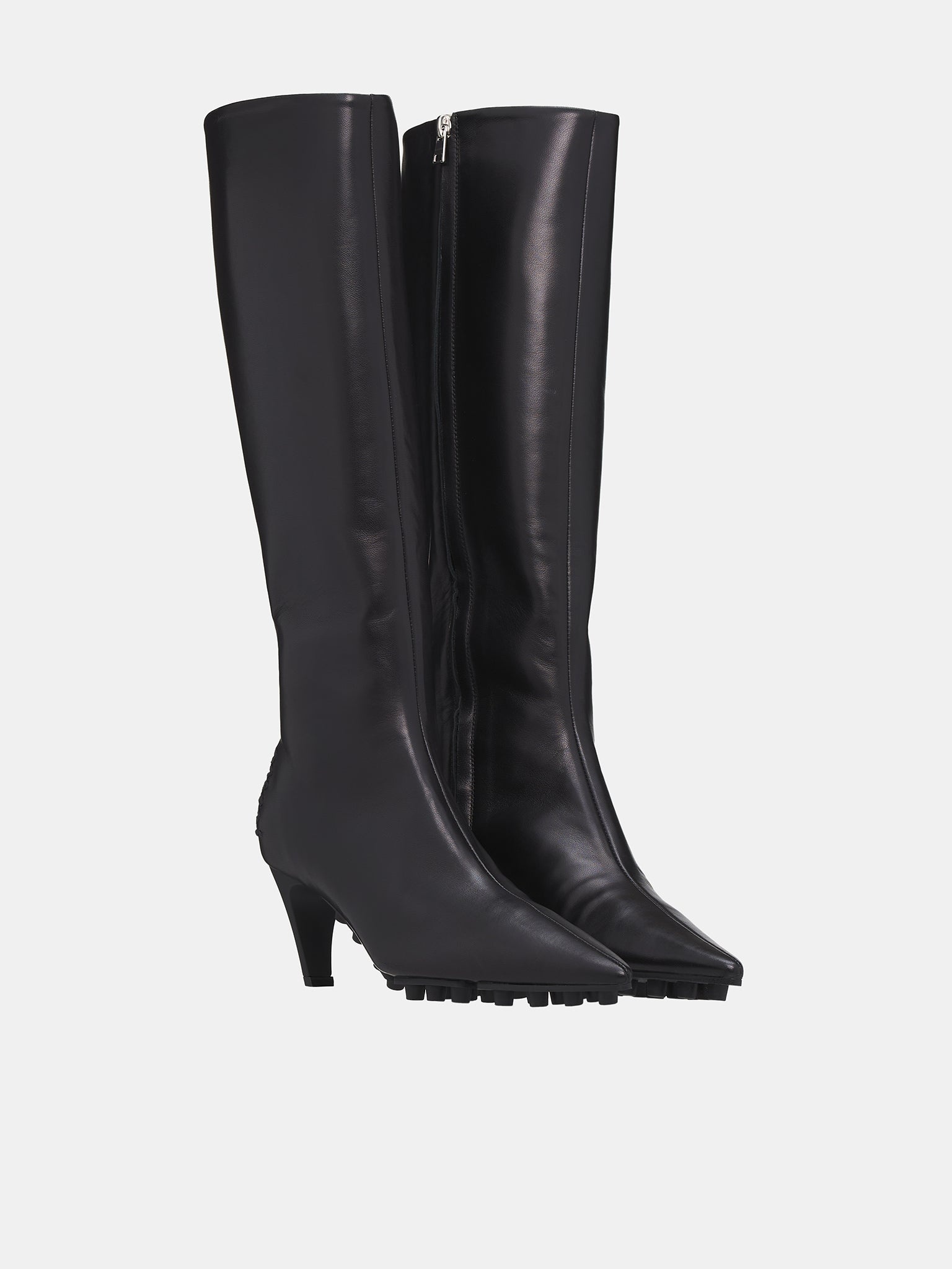 Nappa Knee-High Spike Boots - 2