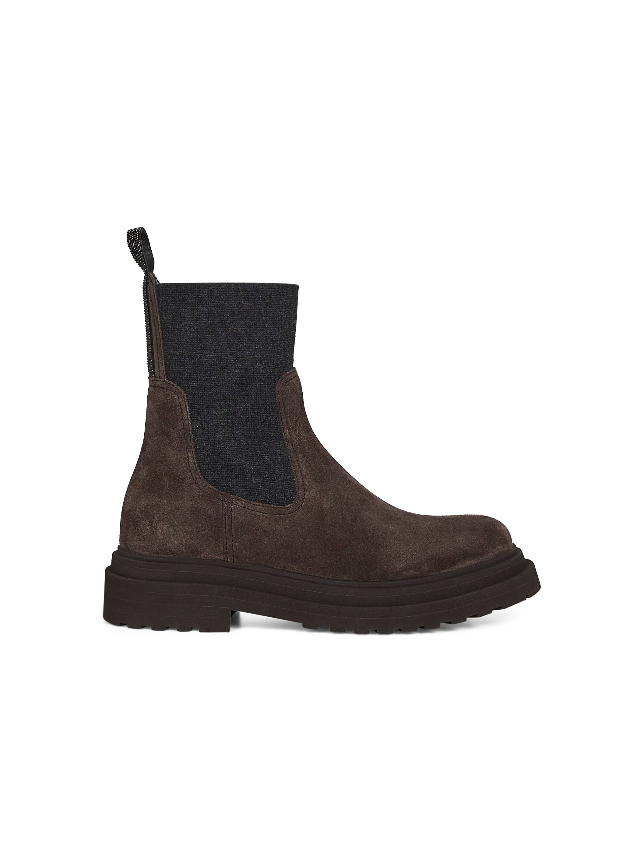 Brunello Cucinelli Women Brown Suede Embroidered Ankle Boots - 1