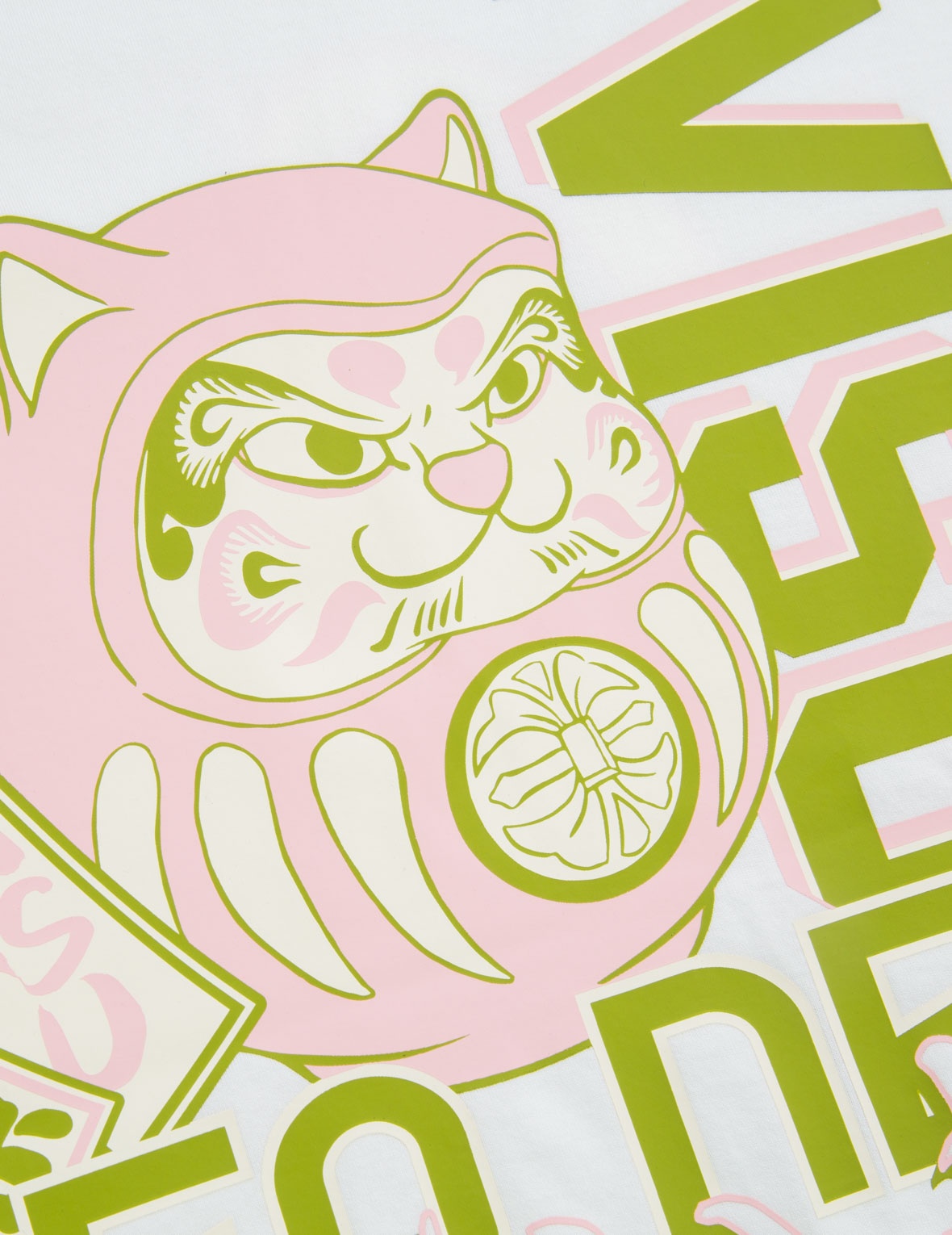 FORTUNE CAT DARUMA AND PROVERB PRINT T-SHIRT - 11