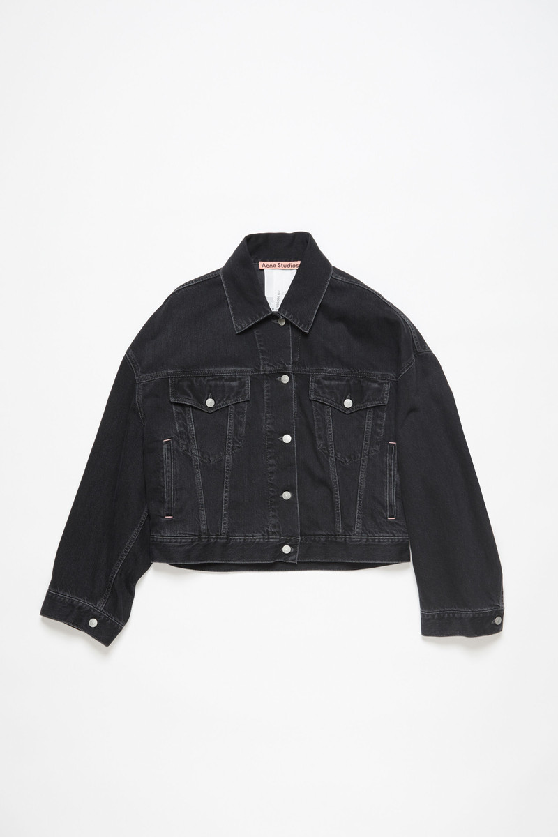 Denim jacket - Relaxed cropped fit - Black - 1
