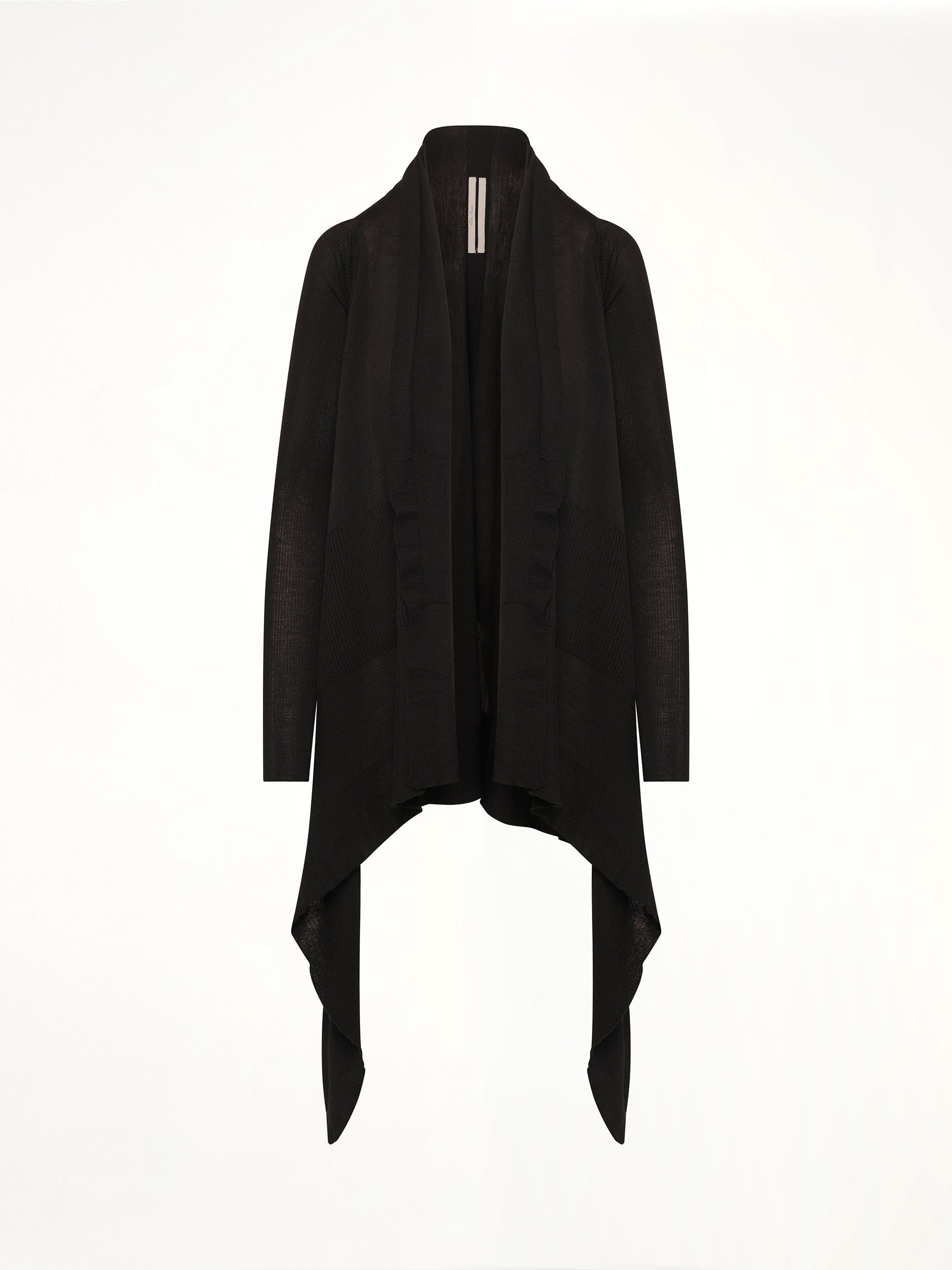 Long Wrap Cardigan in Black - 2