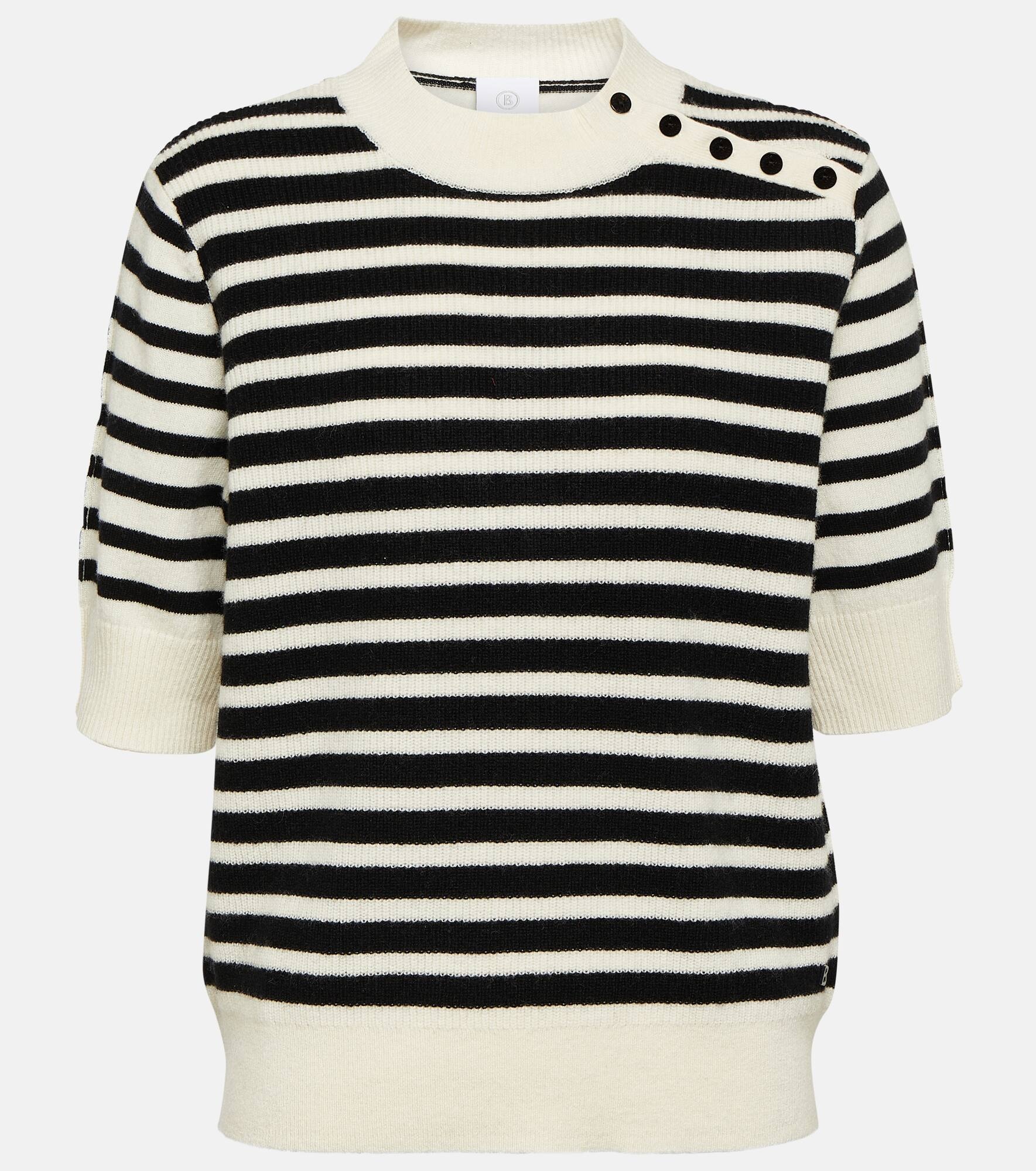 Striped wool and cashmere sweater - 1