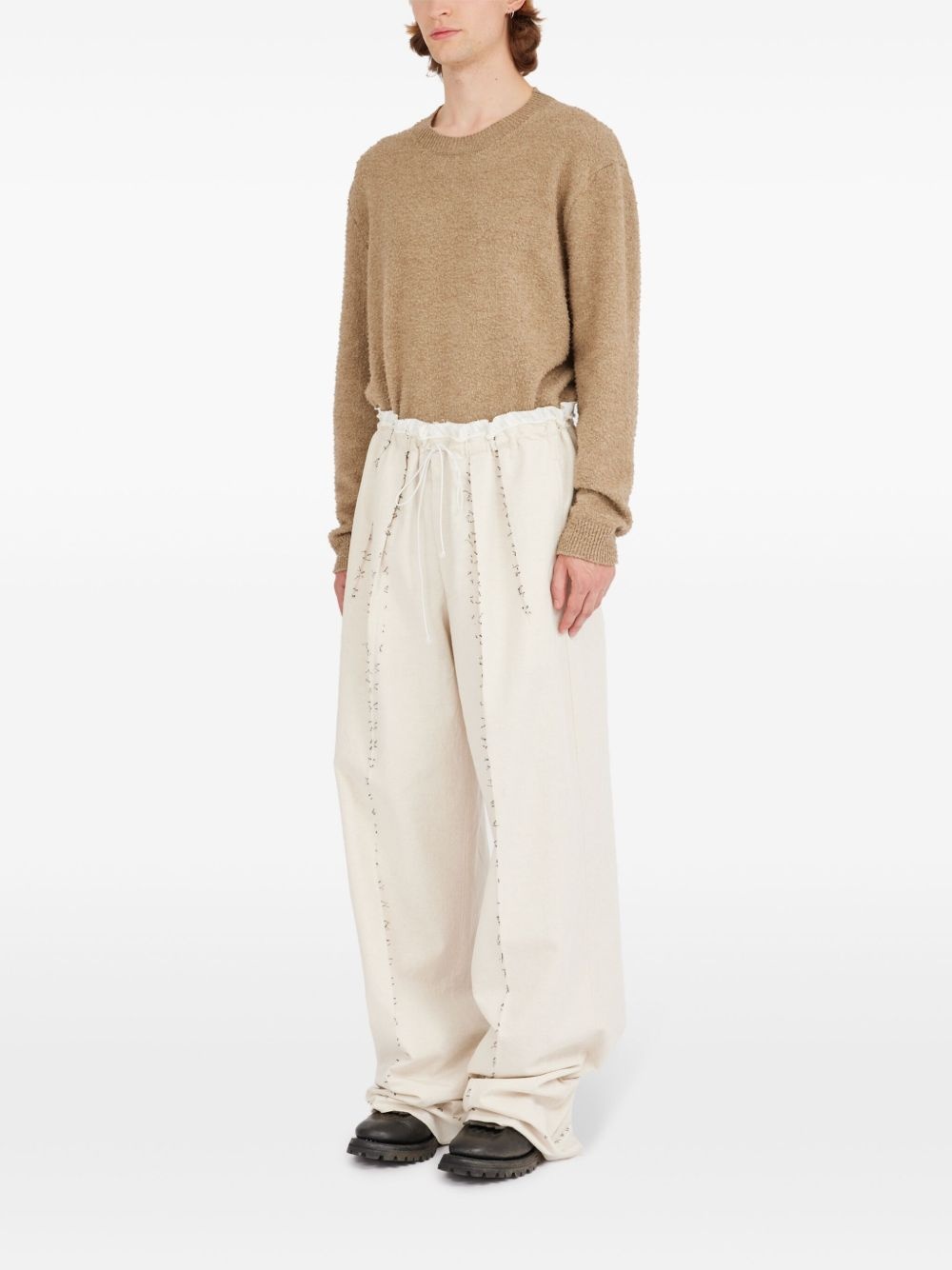 cotton-linen pants - 6