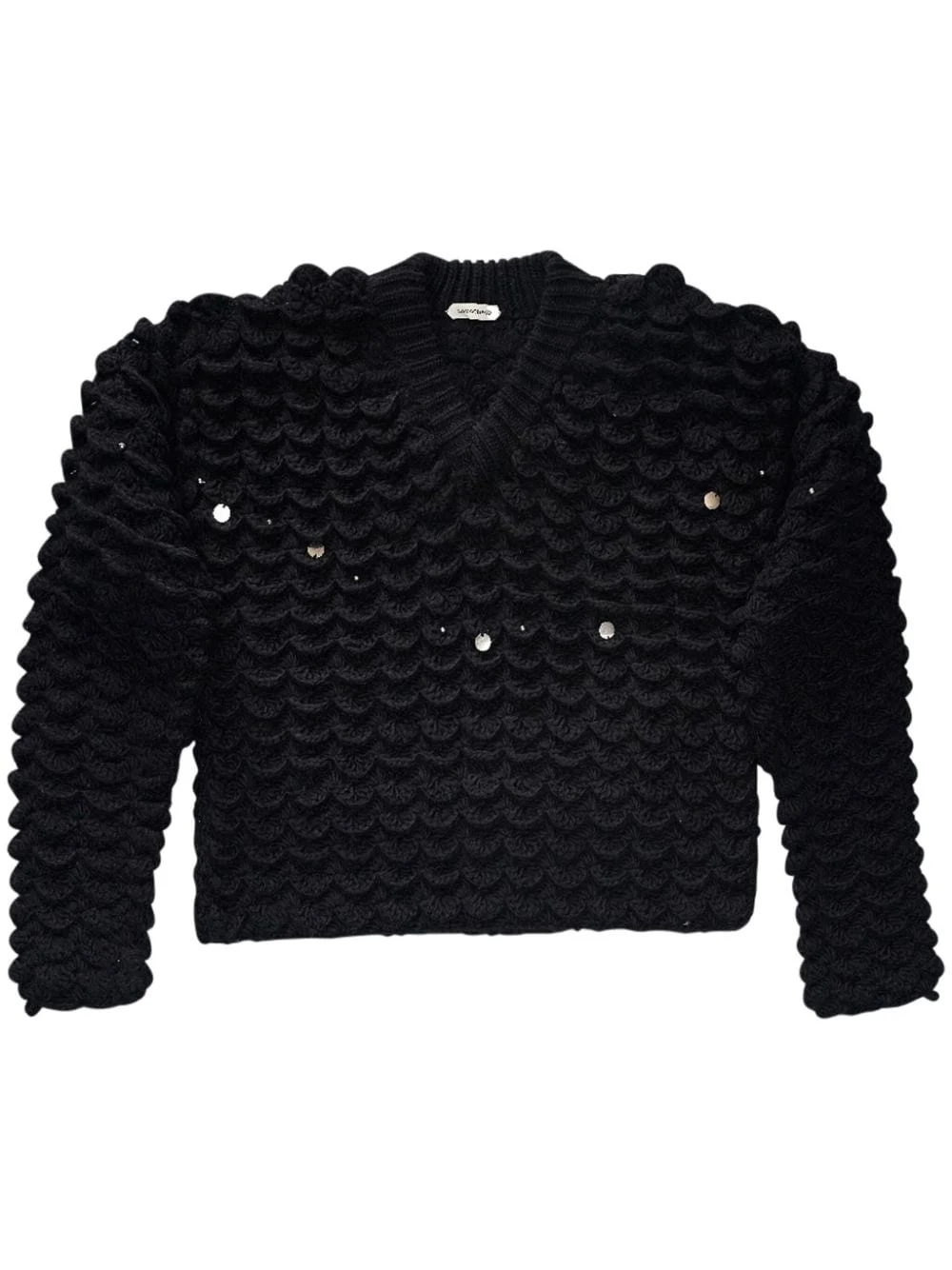 embellished V-neck jumper - 1