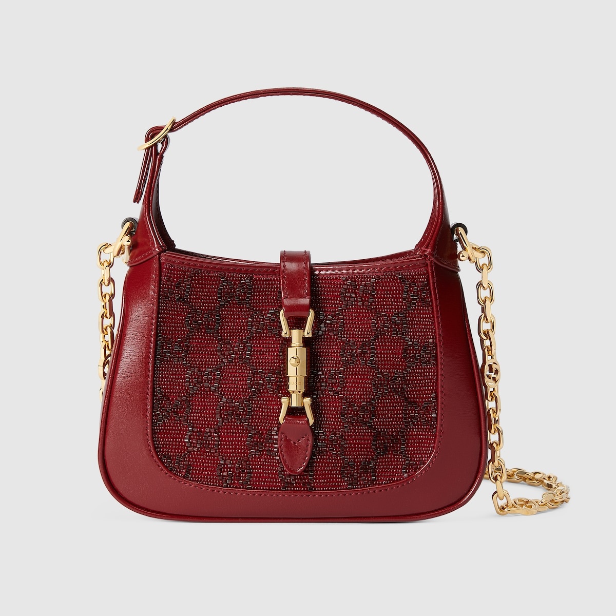 Red Jackie 1961 small beaded leather shoulder bag, Gucci