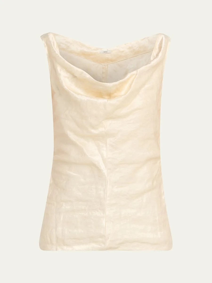Lowe Cowl-Neck Crinkled Top - 1