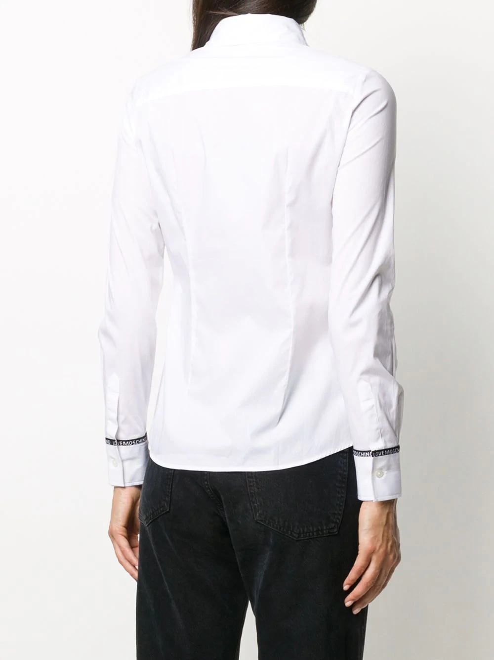 logo trim long-sleeved shirt - 4