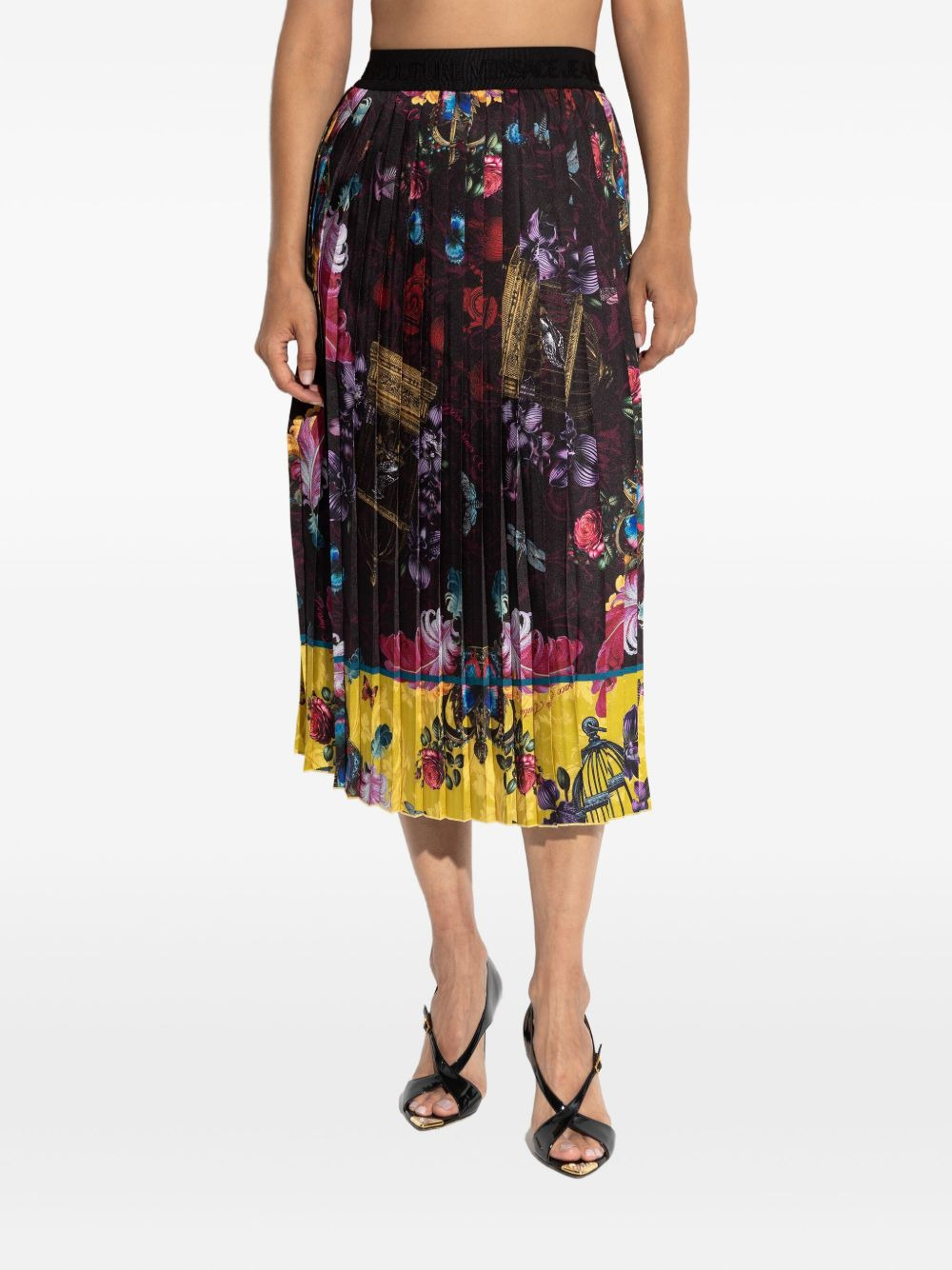pleated floral-print midi skirt - 3