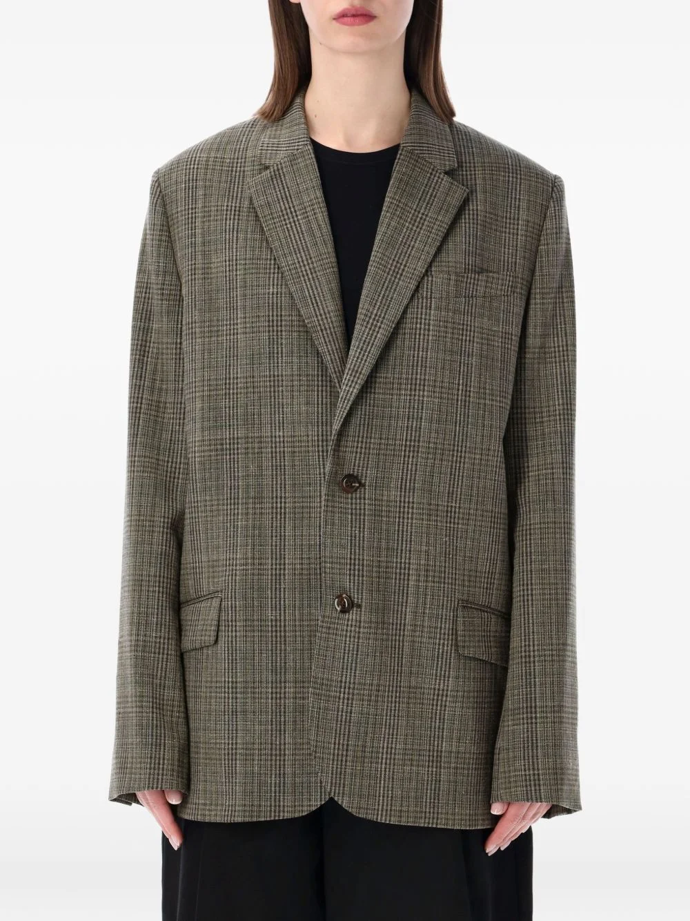 Hermosa check-pattern blazer - 1