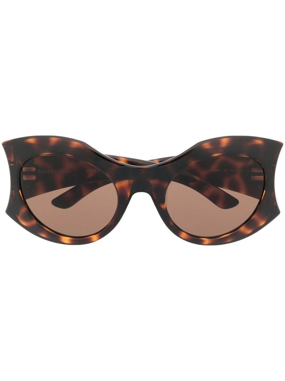 Hourglass tortoiseshell-effect oversize-frame sunglasses - 1