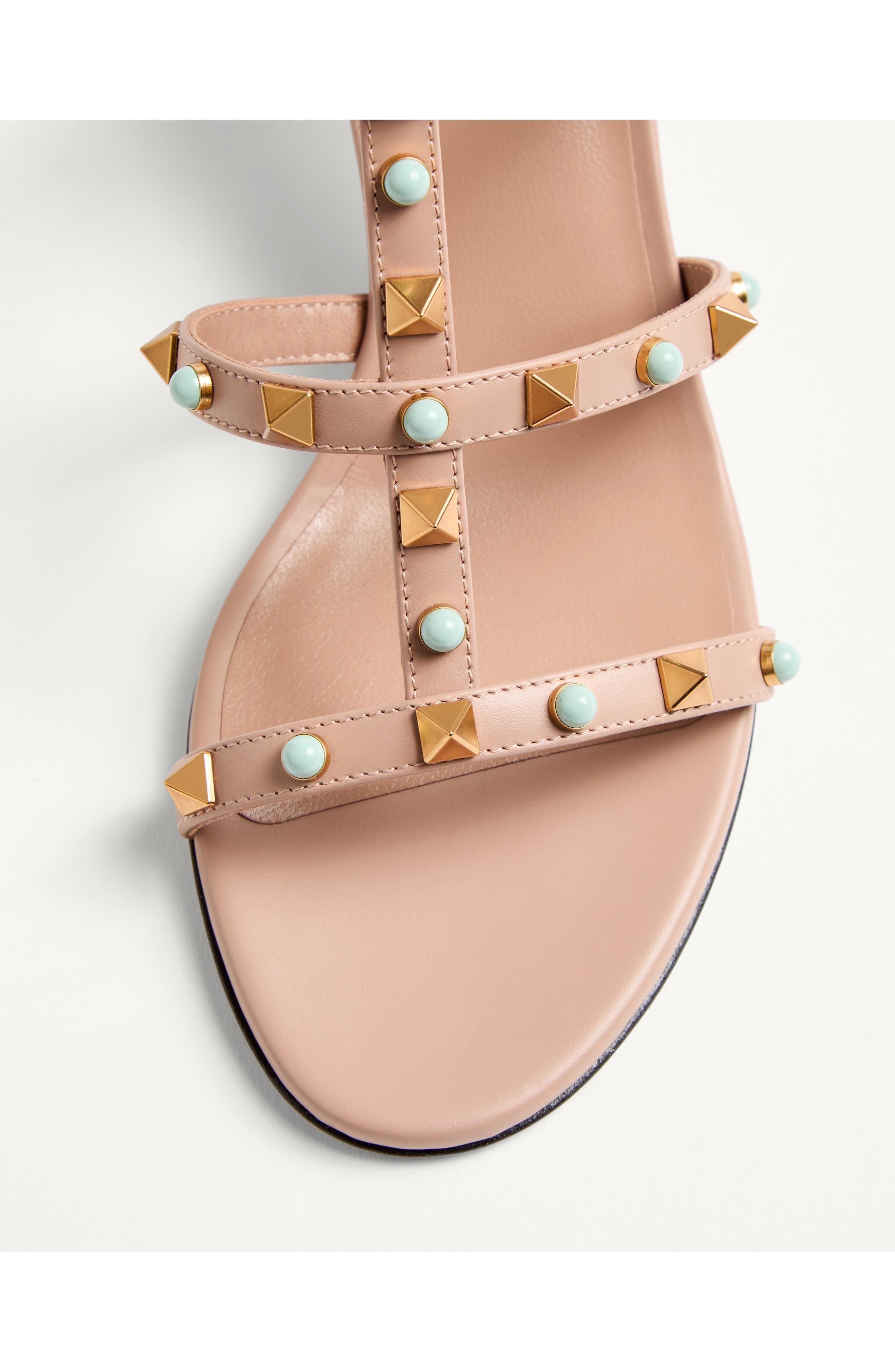 Valentino Garavani Rockstud Slide Sandal in Rose Cannelle/Clay at Nordstrom - 6