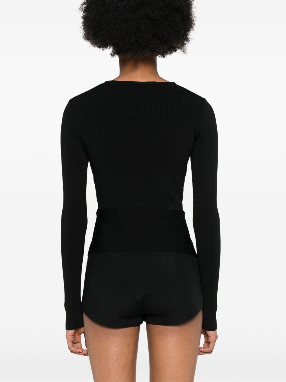 Xray cut-out ruched cardigan - 4