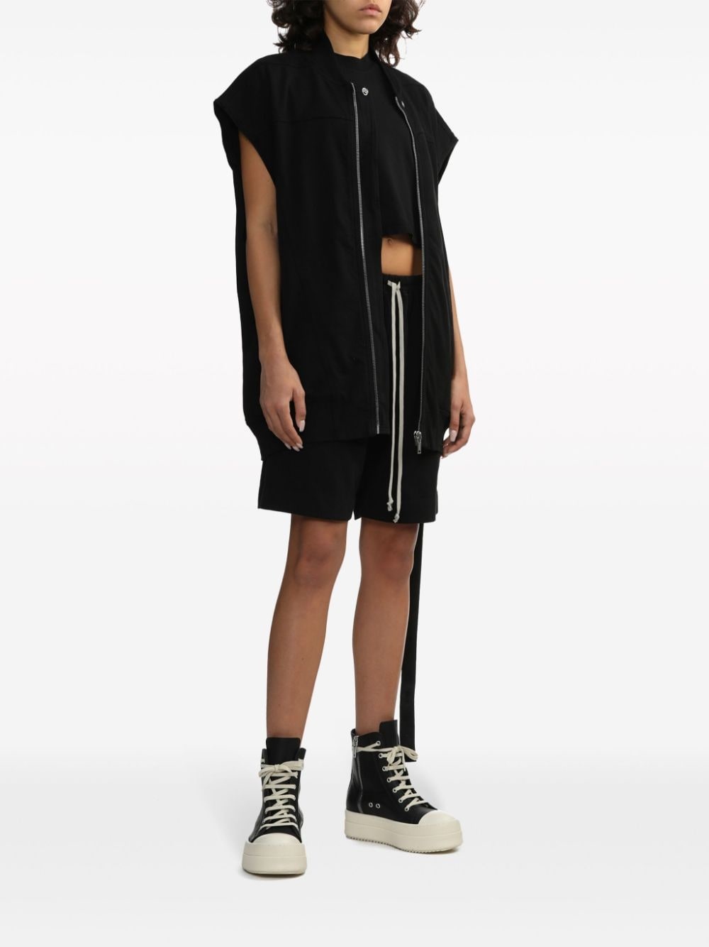 zip-up cotton vest - 2