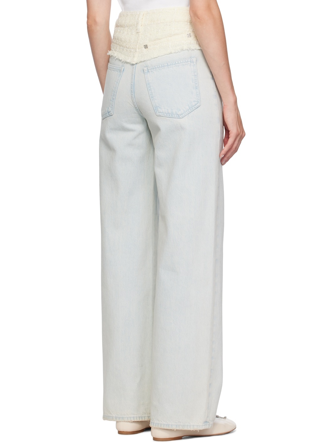 Off-White & Blue Oversized Jeans - 3