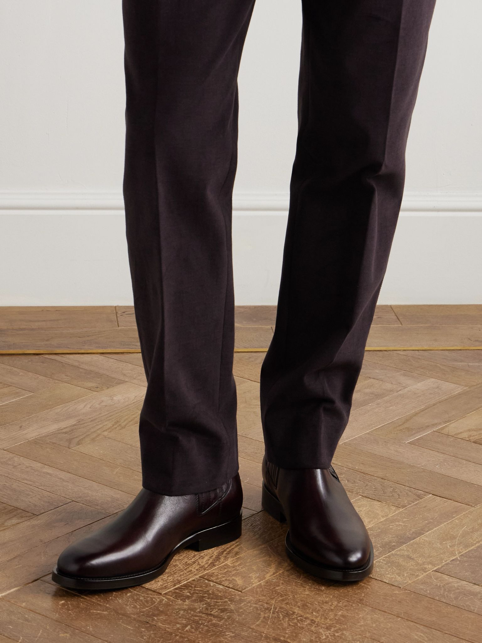 Leather Chelsea Boots Burgundy - 2