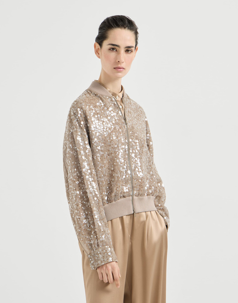 Dazzling mirage embroidery cardigan in crispy silk 2