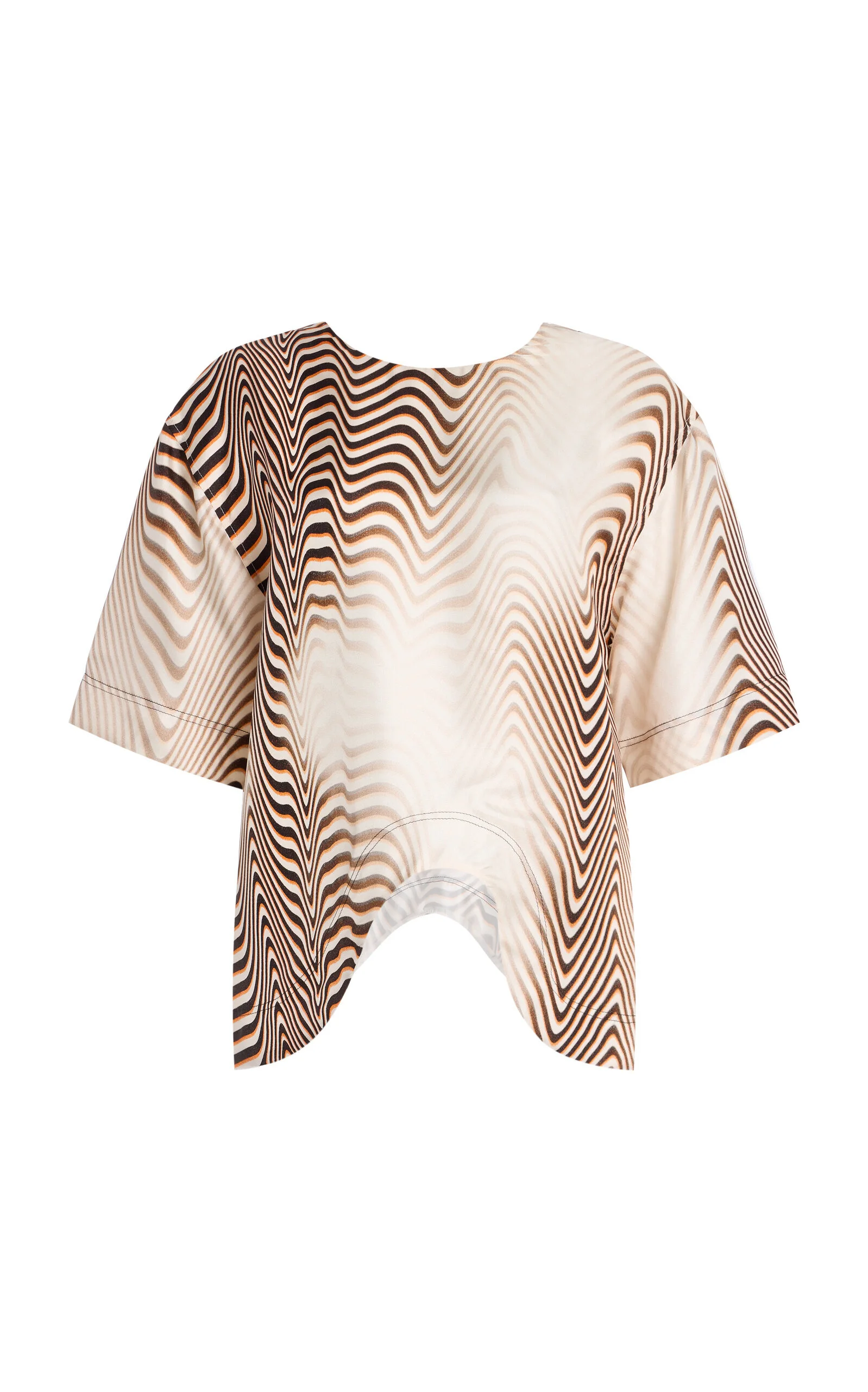 Onda Zebra-Printed Silk Twill Top print - 1