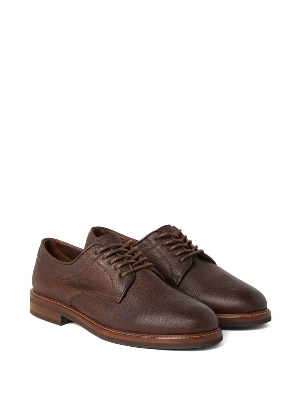 lace-up leather derby shoes - 2