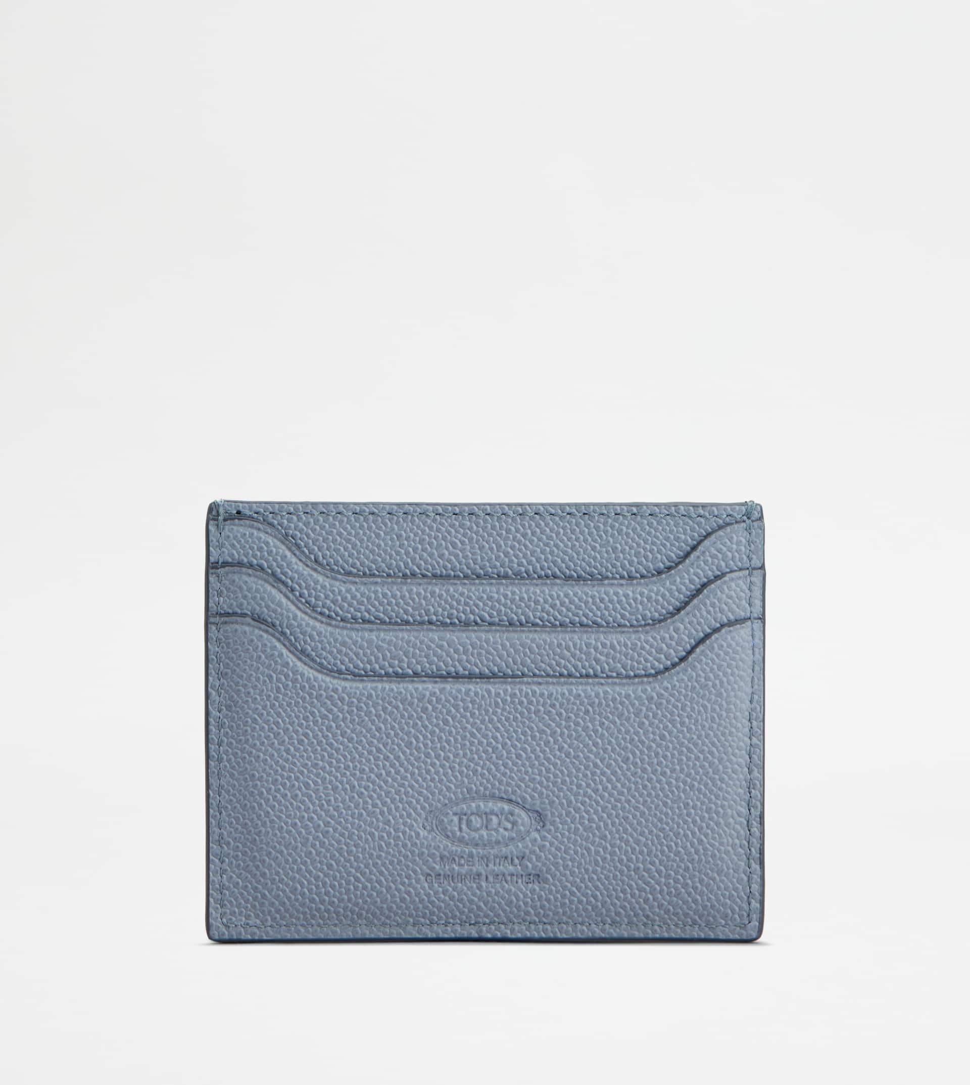 CREDIT CARD HOLDER IN LEATHER - LIGHT BLUE - 2