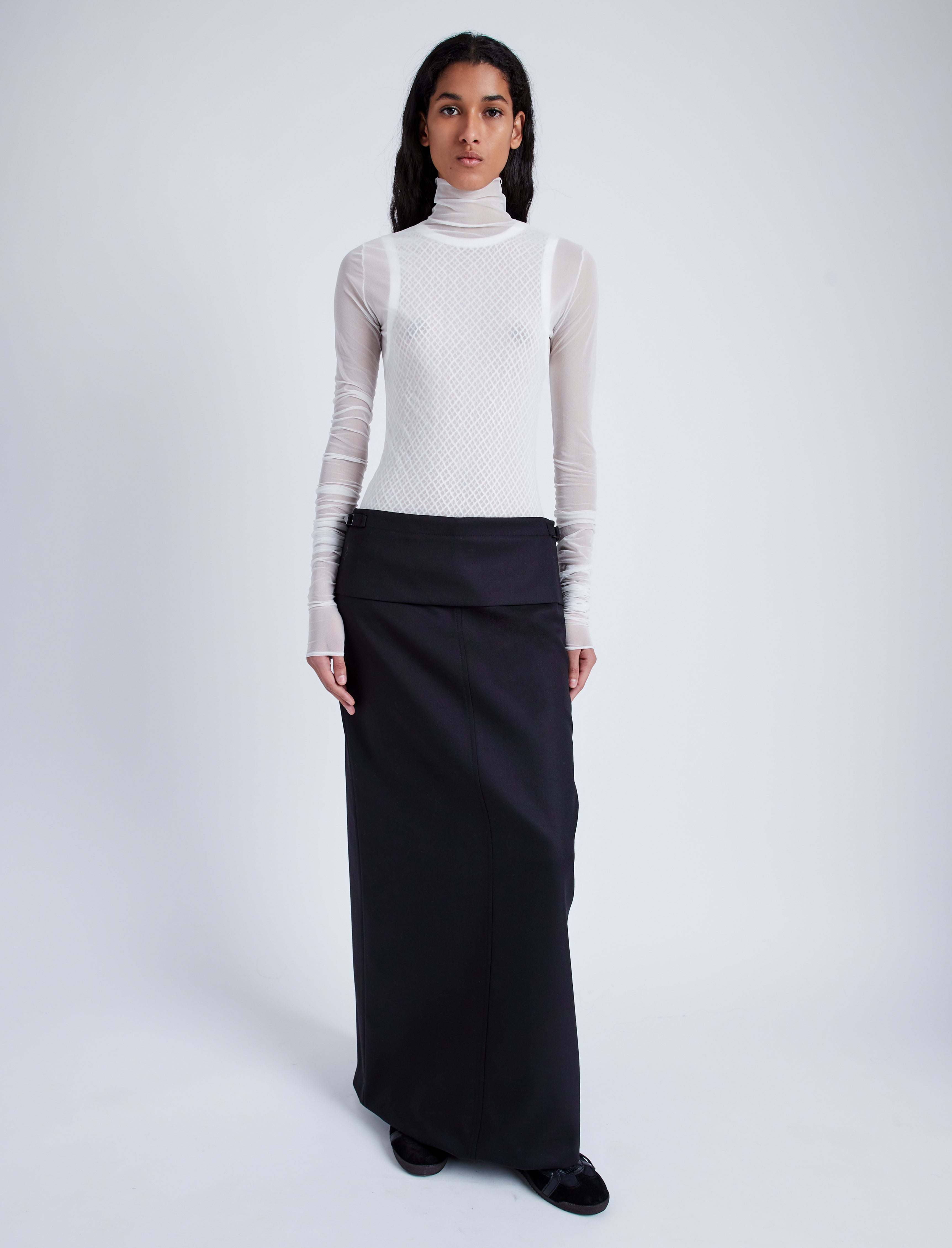 Adriana Skirt in Wool Twill Suiting - 2