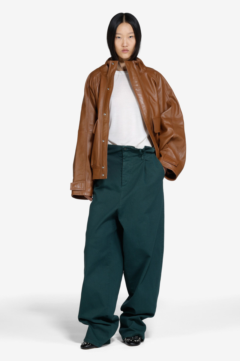 LEATHER BOMBER JACKET WITH ZIP 1