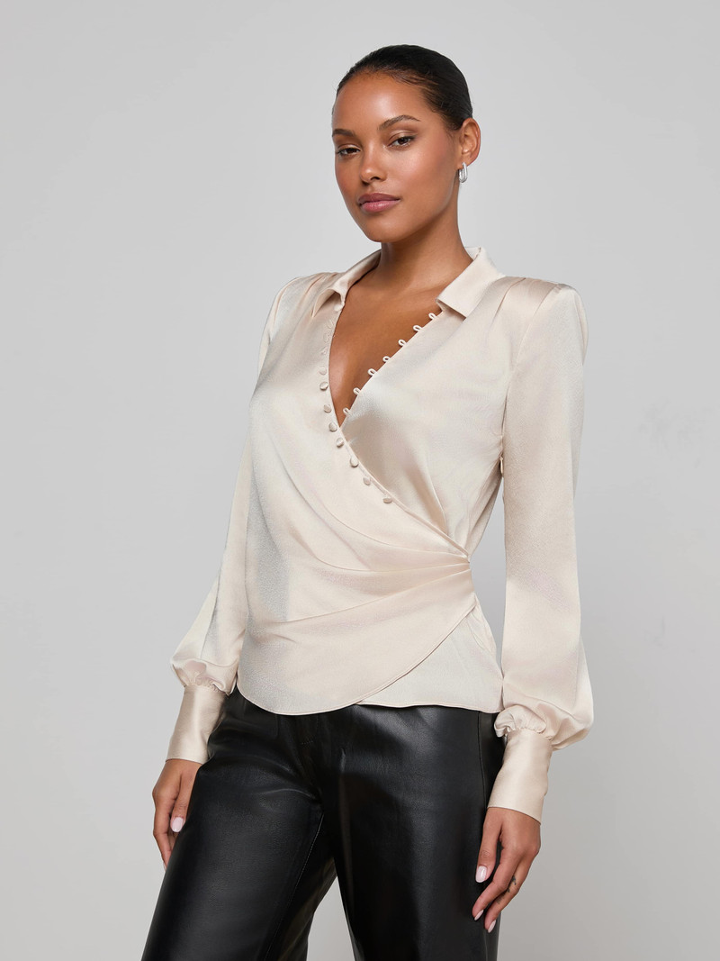 Bernice Satin Wrap Blouse 4