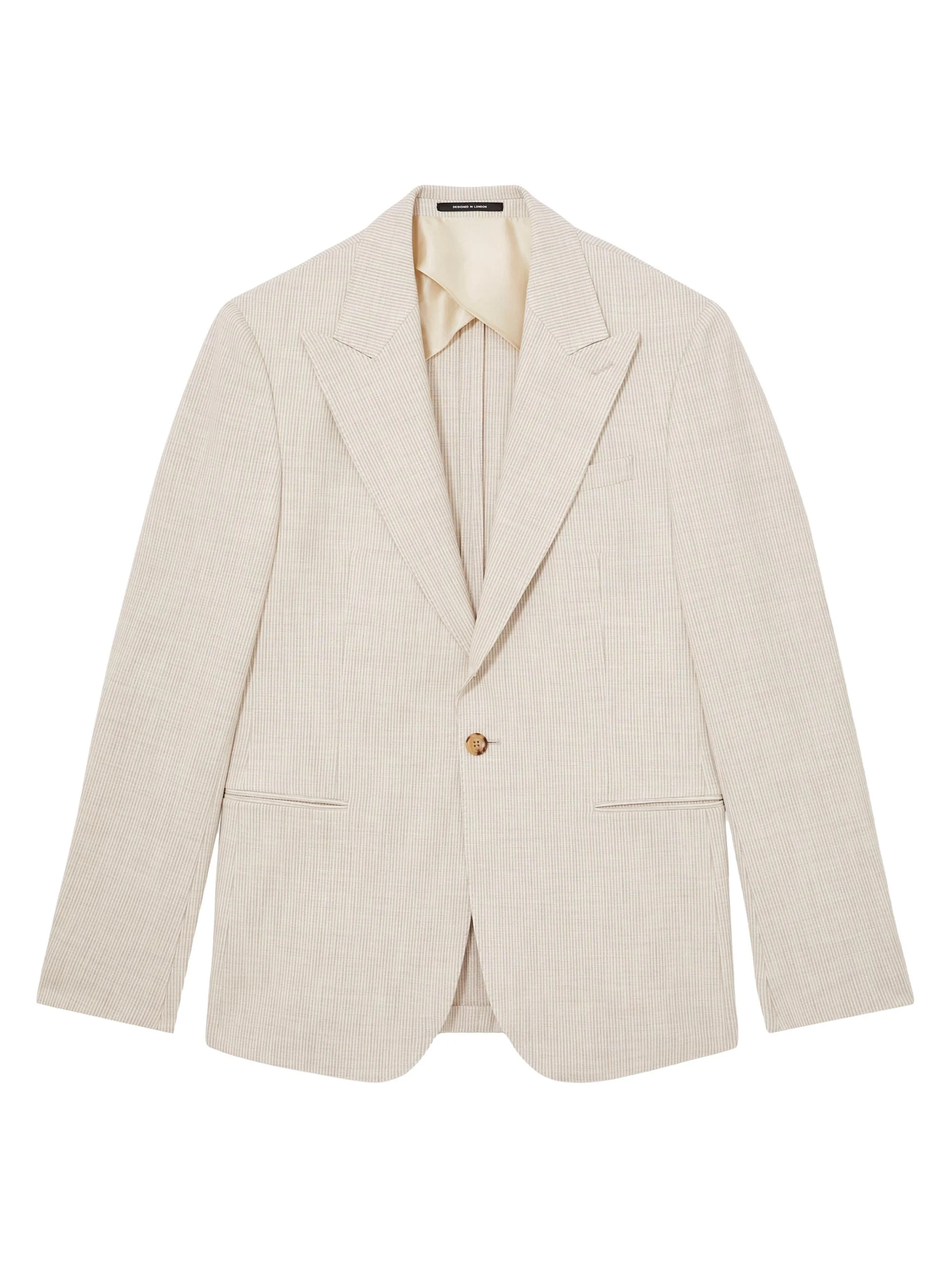 Men's Kai Pinstriped Blazer - Oatmeal White - 1