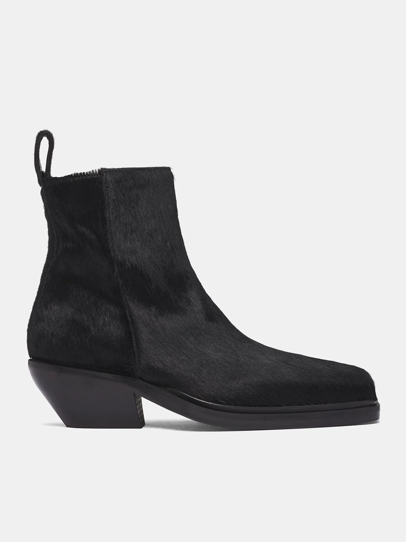 Black Cow Fur Ankle Boots - 1