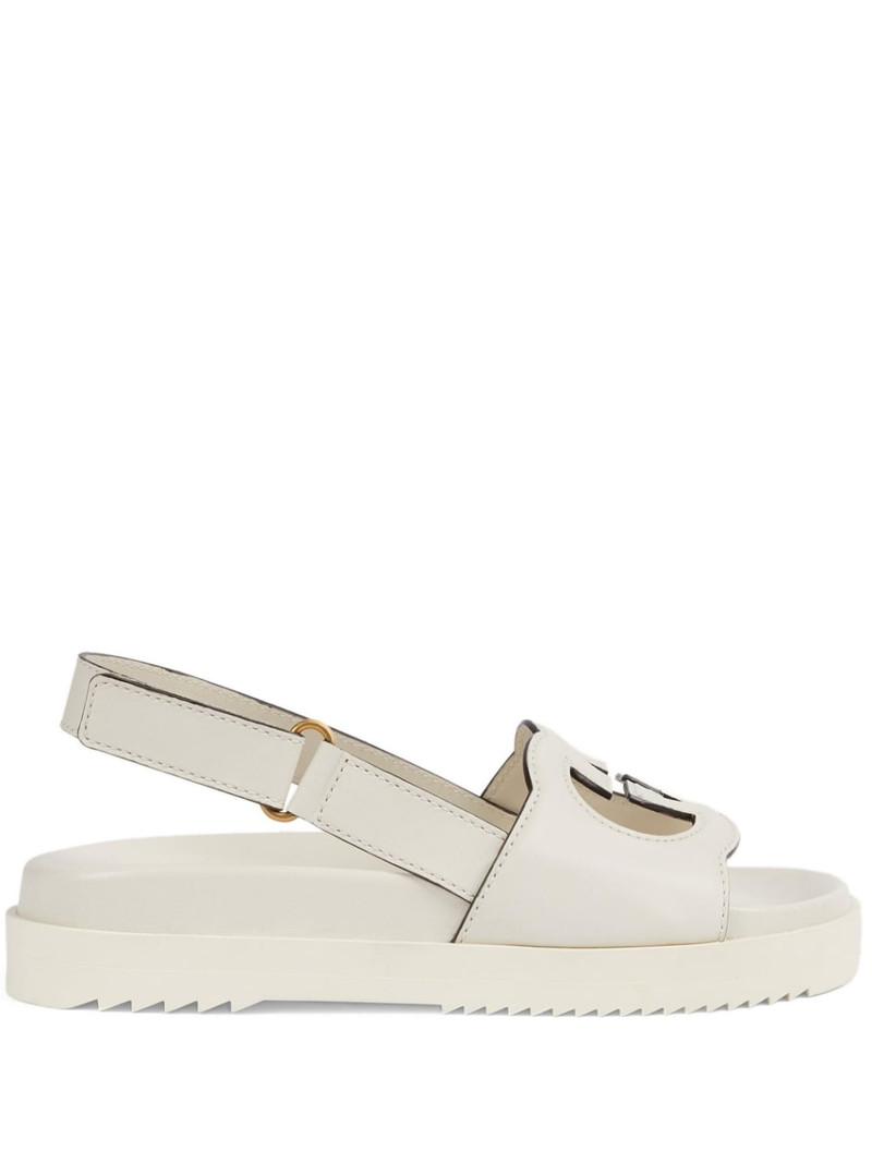 interlocking G leather sandals - 1