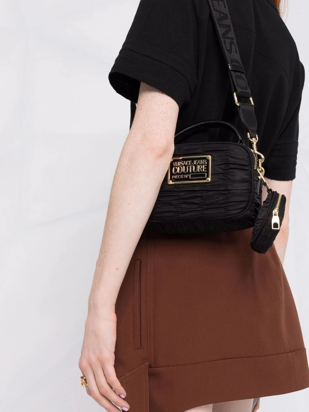logo-plaque pleated tote bag - 3