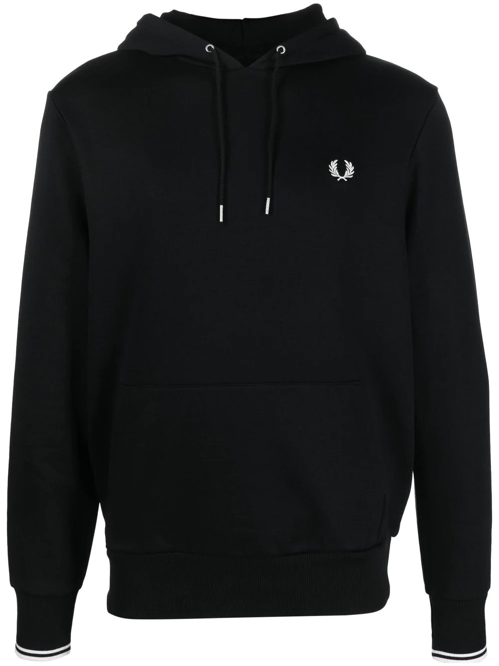 embroidered-logo detail hoodie - 1