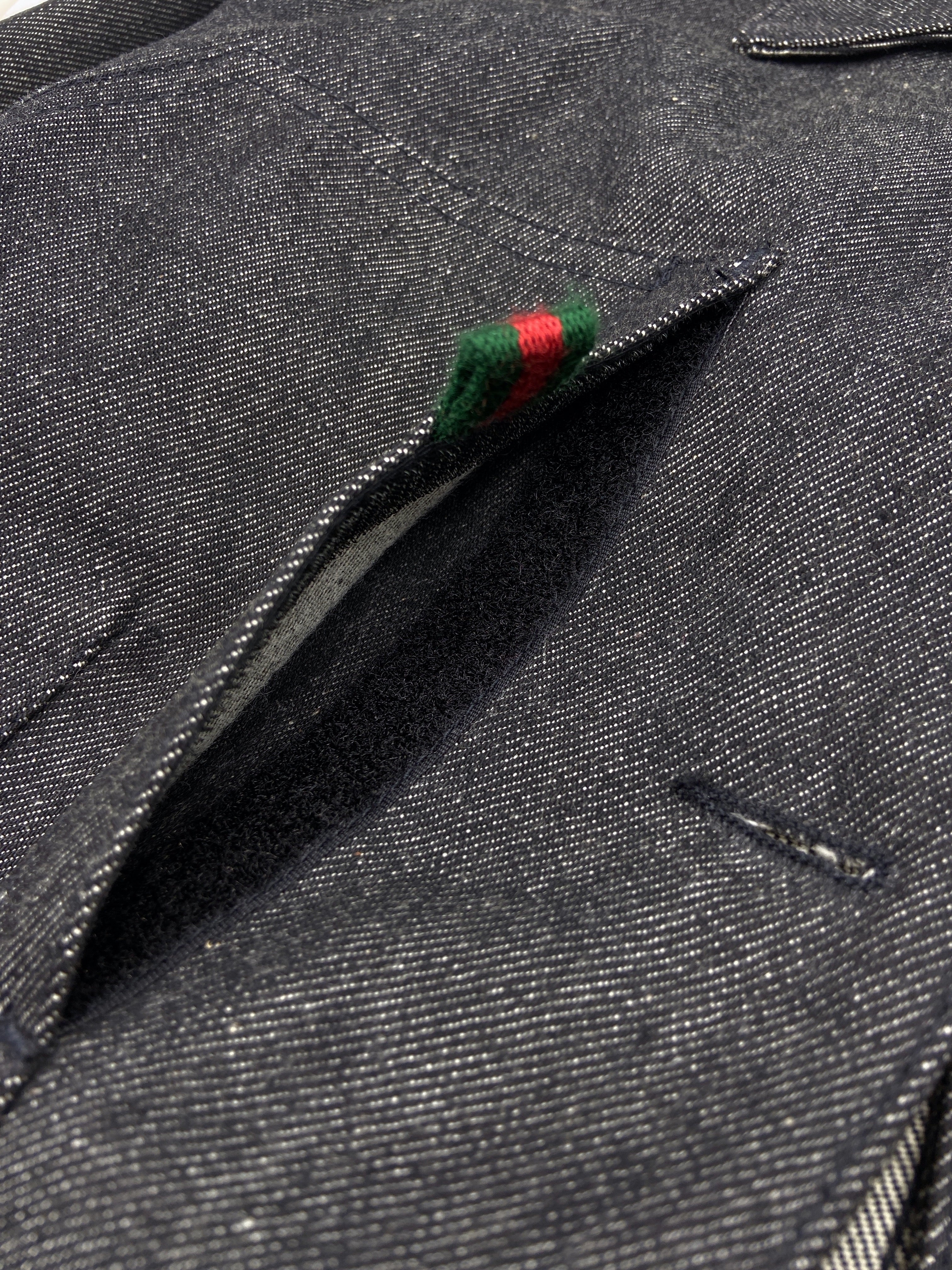 Gucci Fall 1999 Tom Ford Black Selvedge Denim Jacket 40 - 9
