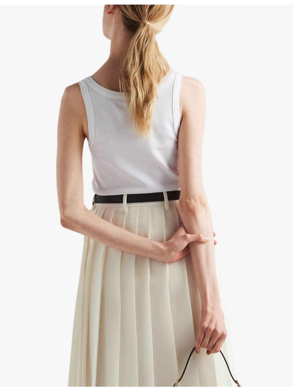Ribbed scoop-neck cotton top - 4