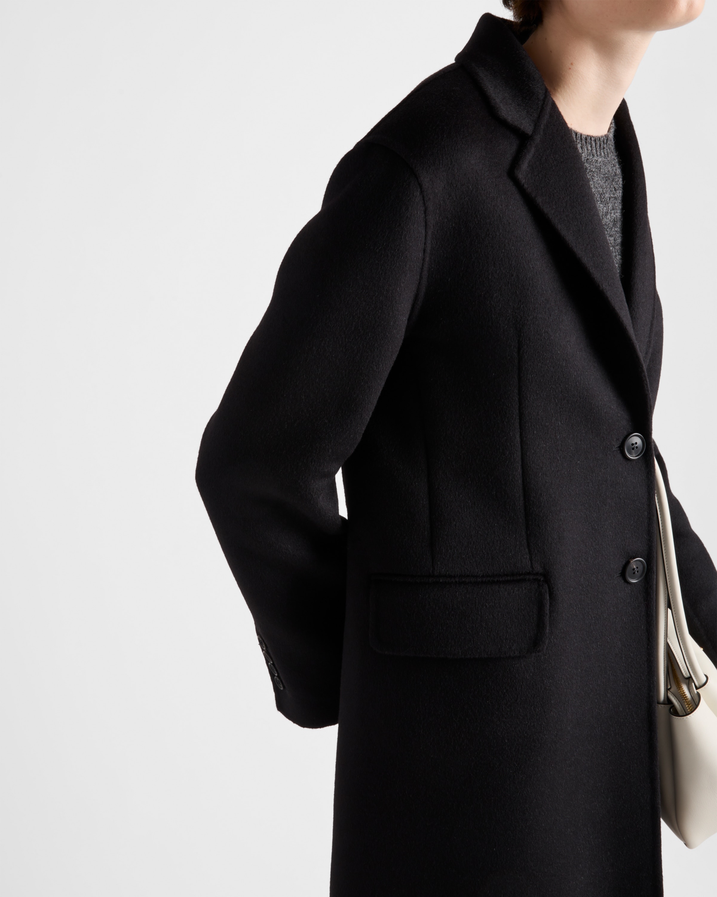 Single-breasted cashgora coat - 3
