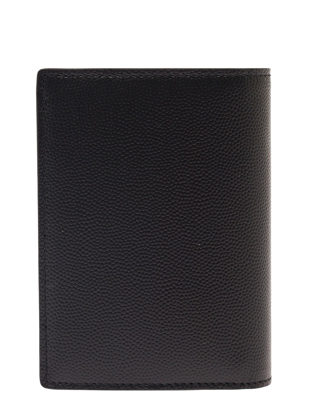 Saint Laurent Men Black Card-Holder With Embossed Logo In Grain De Poudre Leather Man - 2