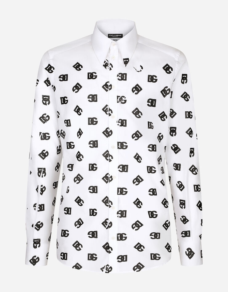 Cotton Martini-fit shirt with DG logo print - 3