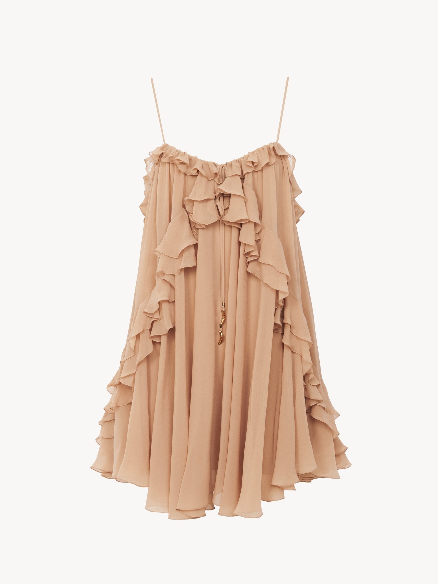 SLEEVELESS MINI DRESS IN SILK GEORGETTE - 2