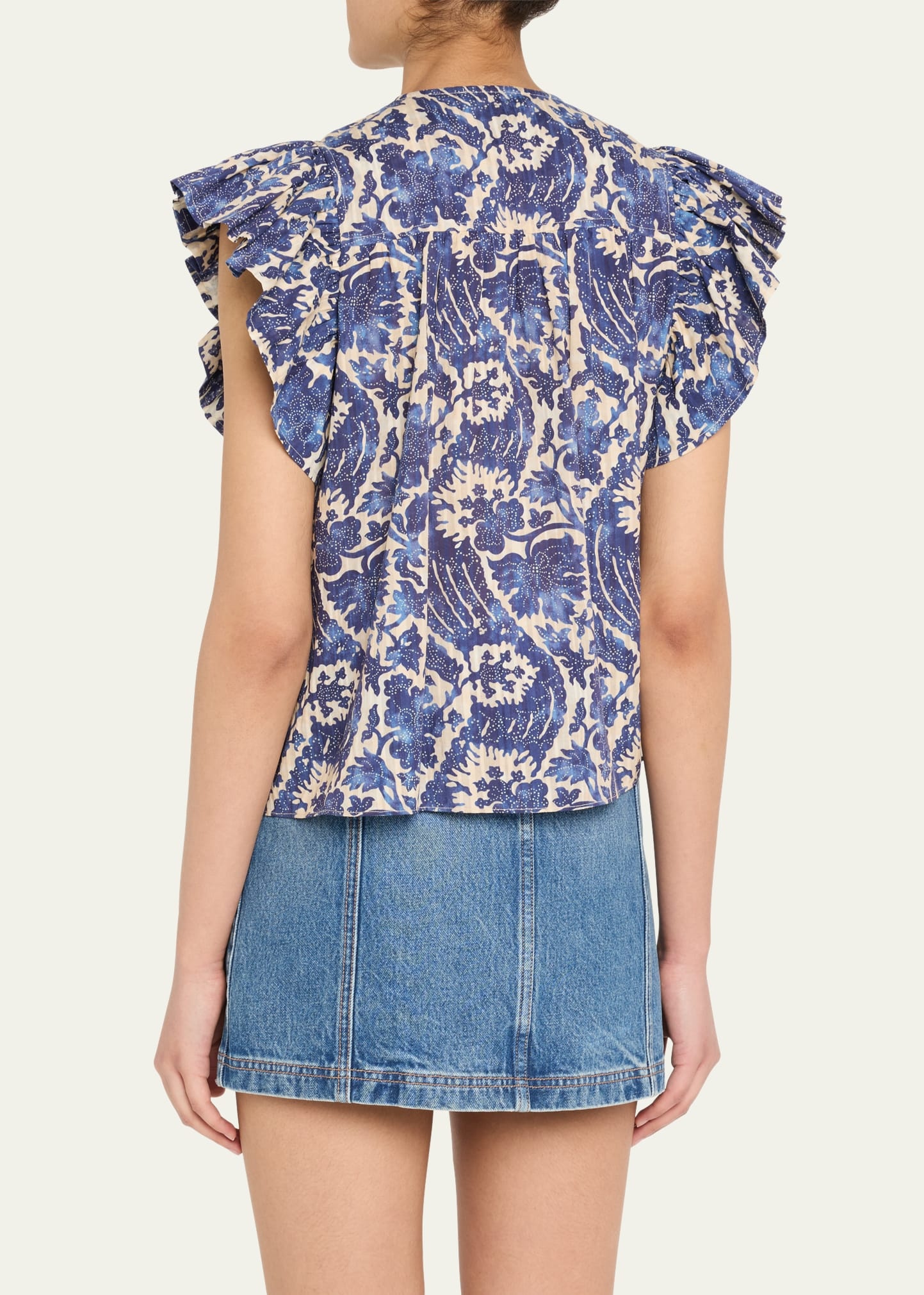 Sienna Flutter-Sleeve Blouse - 3